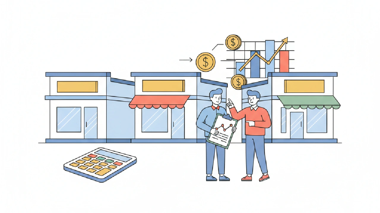 Flat vector illustration about How to Underwrite Small Retail Strip Center for commercial real estate professionals