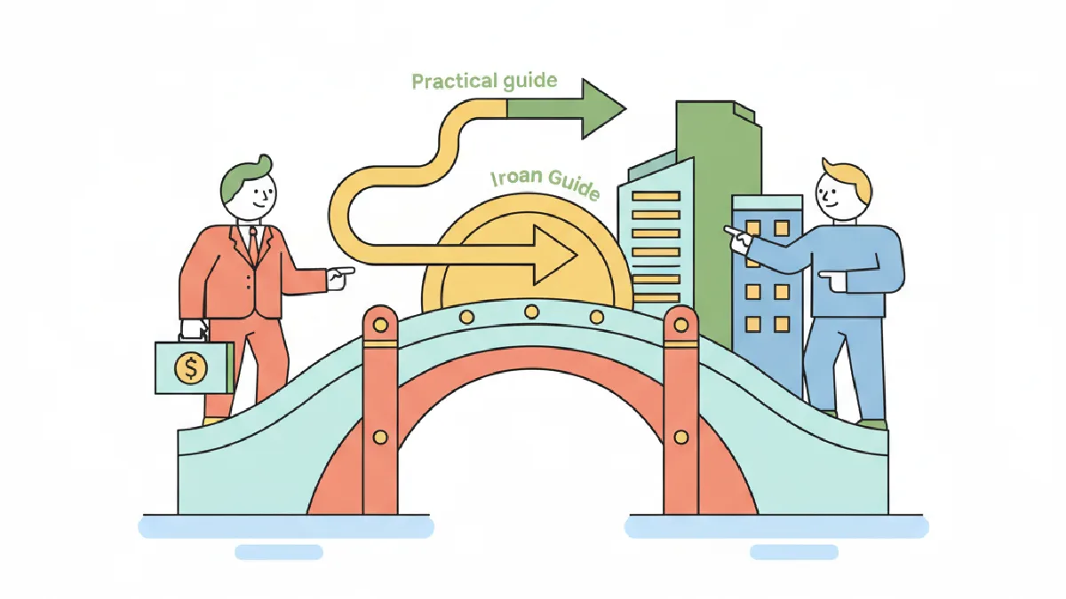 Flat vector illustration about Bridge Loan Commercial Real Estate: A Practical Guide for commercial real estate professionals