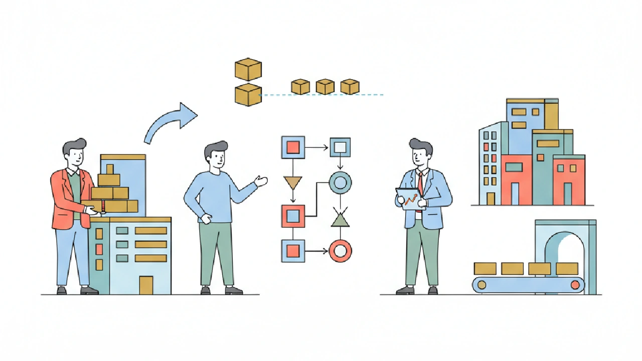 Flat vector illustration about How to Build Repeatable Commercial Real Estate Acquisitions for commercial real estate profess