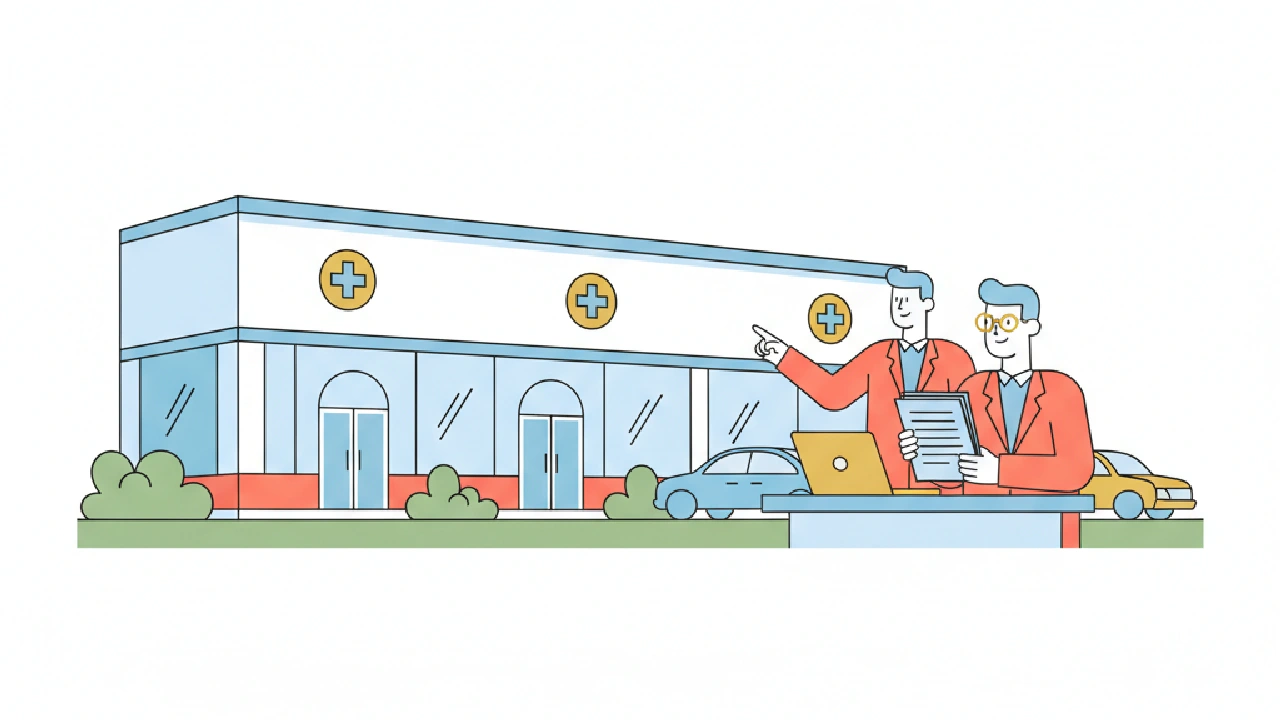 Flat vector illustration about Medical Office Underwriting: What's Different for commercial real estate professionals