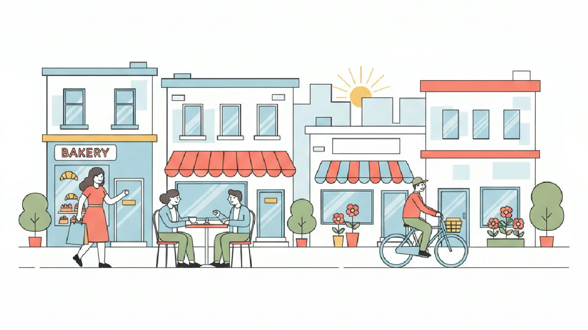 Flat vector illustration about Neighborhood Retail's Quiet Comeback for commercial real estate professionals