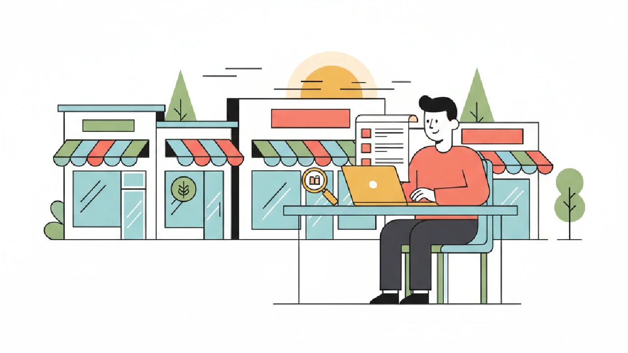 Flat vector illustration about How to Find Off Market Commercial Properties: A Practical Playbook for commercial real estate 