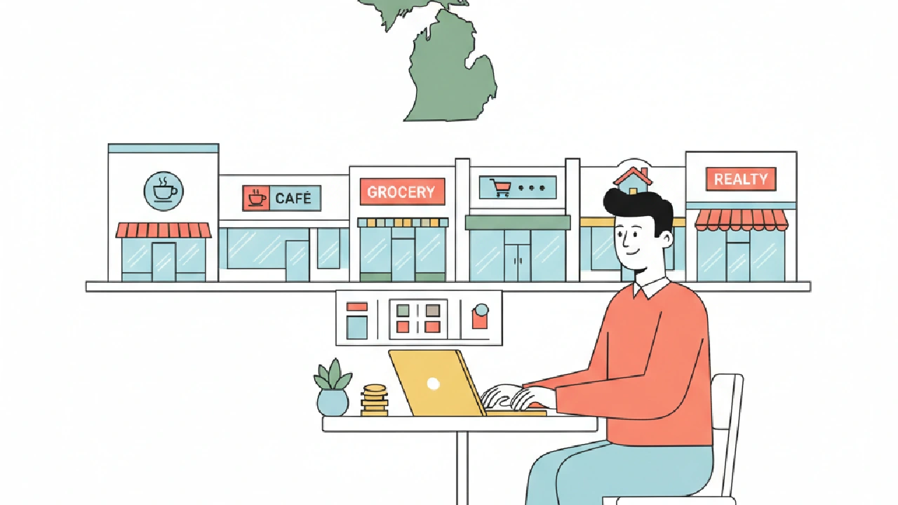 Flat vector illustration about Michigan Retail Strip Center Analysis: A Practical Case Study for commercial real estate profe