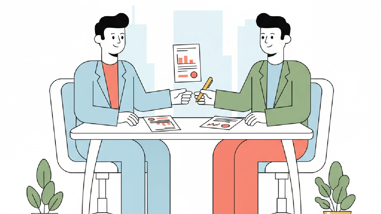 Flat vector illustration about Splitting Commissions Across a CRE Team: Models That Don't Cause Fights for commercial real es