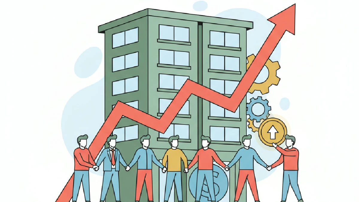 Flat vector illustration about Multifamily In A High‑Rate World: Still The Safety Trade? for commercial real estate professio