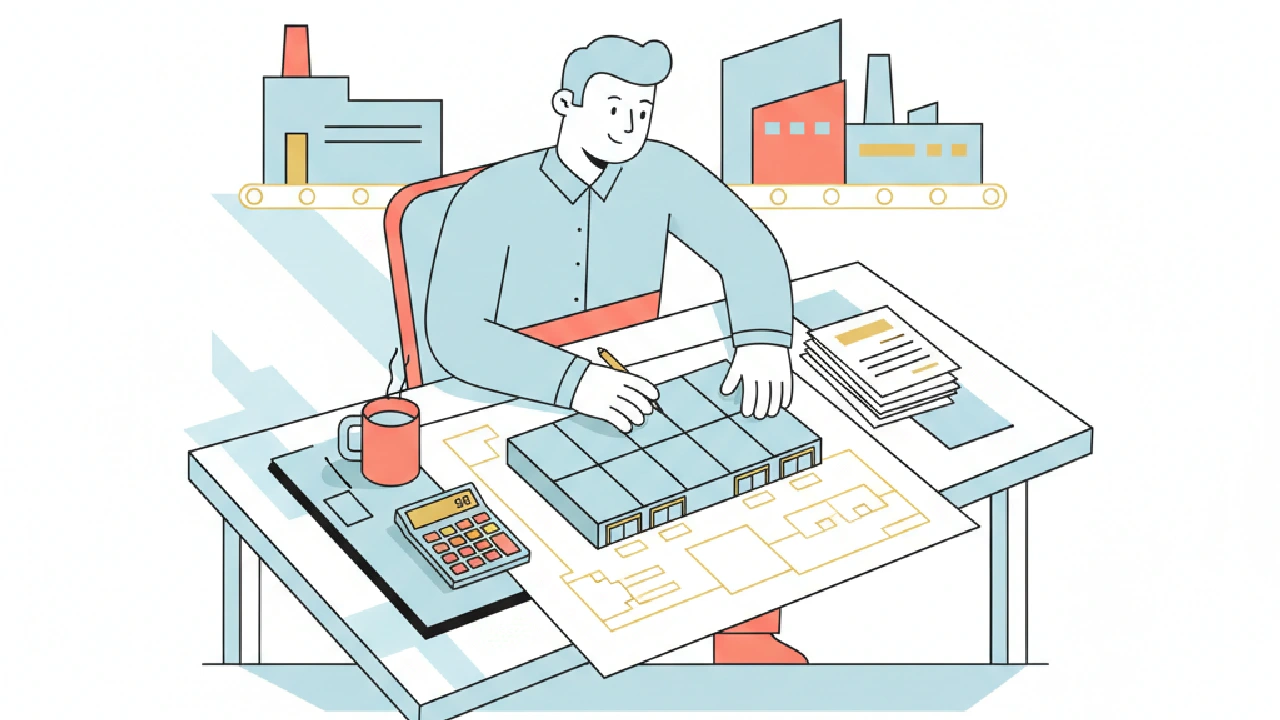 Flat vector illustration about Flex Industrial Underwriting: The Quirks Operators Miss for commercial real estate professiona
